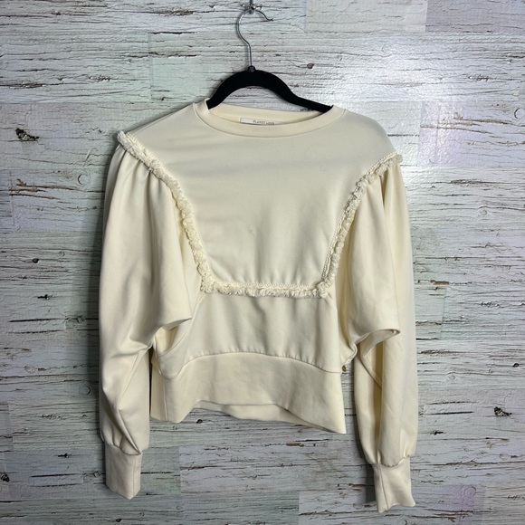 Scotch & Soda Sweaters - Scotch & soda ruffle sweater size small crew neck cream